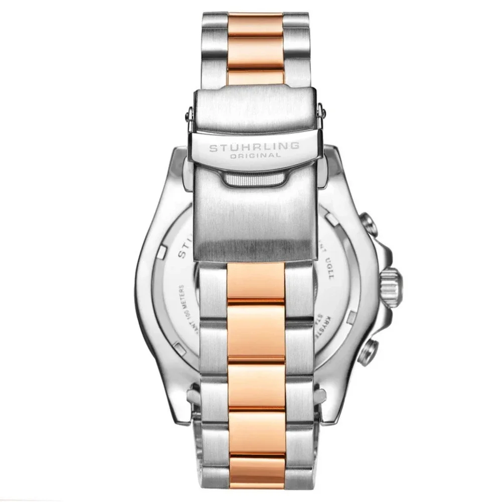 Stuhrling Men's Aquadiver Chronograph White Dial Men's 42mm Watch